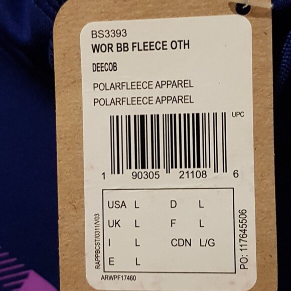 NWT Reebok Women's Workout Ready Fleece Hoodie Sweatshirt ~ Size L (Large) ~ - Picture 4 of 4